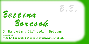 bettina borcsok business card